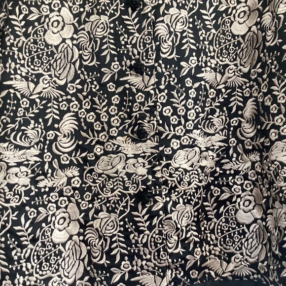 Vintage CHICO’S DESIGN Floral Embroidered Jacquard Jacket Size XL Silk Asian - Picture 3 of 12